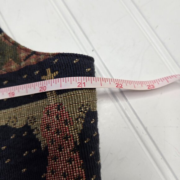 Vintage On The Verge Tapestry Vest Angels & Stars Print Christmas Women's Lg USA - Picture 6 of 7